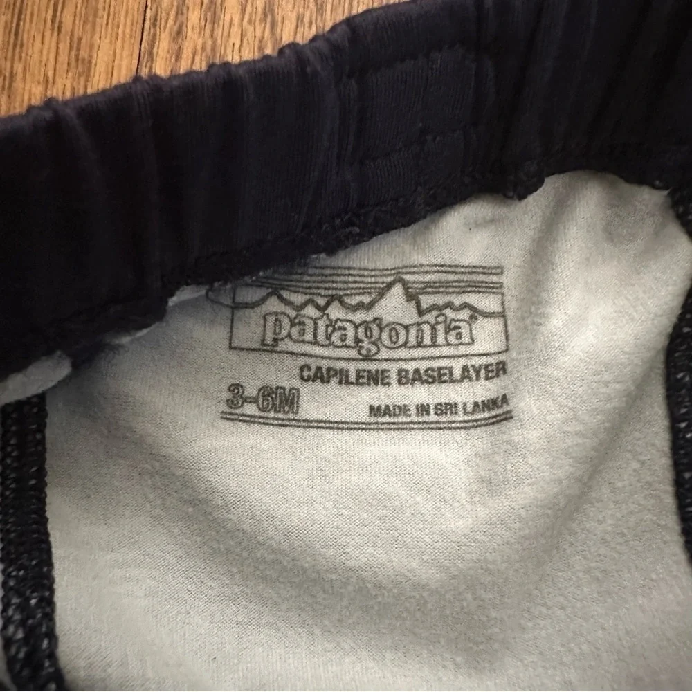 Patagonia Blue Forest Print Capile Baselayer Pants Size 3-6 Months